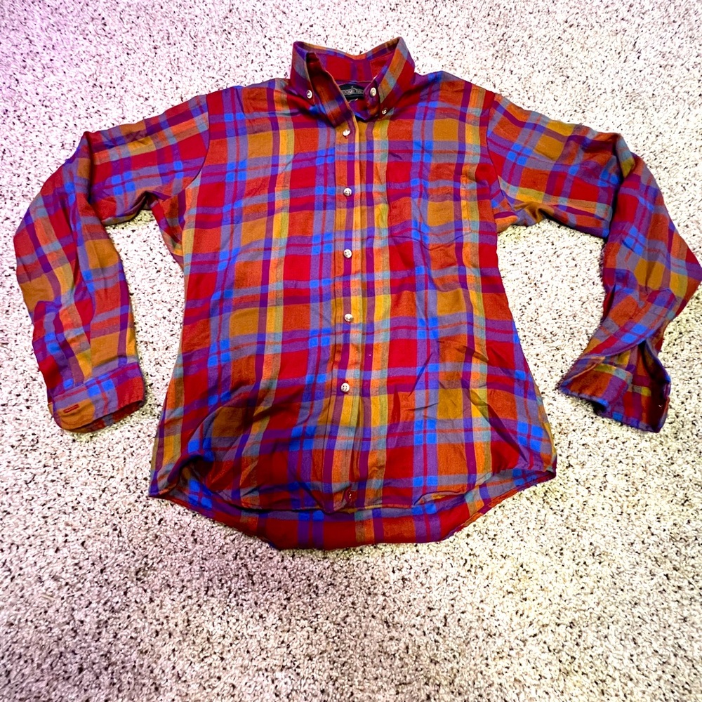 Boundary Waters Womens Plaid Button Up Sz 8